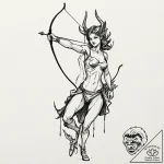 A sketch of a centaur archer, powerful and my… – tattoo sketch (№1751817437_0, 06.07.2025 15:57) — tattoovalue.net