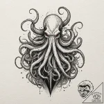 A sketch of the mind flayer, a giant, shadowy… – tattoo sketch (№1751817606_0, 06.07.2025 16:00) — tattoovalue.net