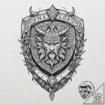 A broken viking shield, tattoo flash sheet de… – tattoo sketch (№1751817774_0, 06.07.2025 16:02) — tattoovalue.net