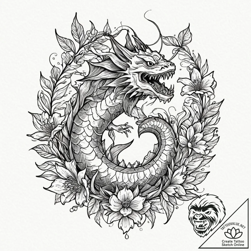 Venus flytrap, tattoo line art, muted color p... - tattoo sketch (№1751817858_0, 06.07.2025 16:04) — tattoovalue.net