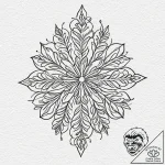 Snowflake, tattoo flash sheet design, linewor… – tattoo sketch (№1751817942_0, 06.07.2025 16:05) — tattoovalue.net