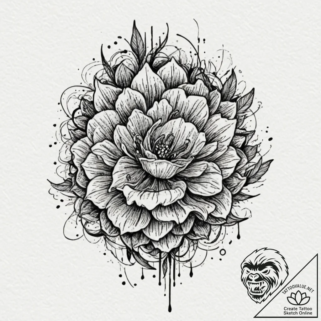 Glitch art effect, tattoo sketch design, blac... - tattoo sketch (№1751818530_0, 06.07.2025 16:15) — tattoovalue.net