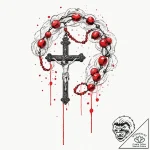 Rosary, artistic tattoo sketch, aesthetically… – tattoo sketch (№1751818698_0, 06.07.2025 16:18) — tattoovalue.net