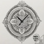 Clock, tattoo sketch design, clean lines, cri… – tattoo sketch (№1751818866_0, 06.07.2025 16:21) — tattoovalue.net