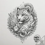 Snow leopard, artistic tattoo sketch, subtle… – tattoo sketch (№1751819706_0, 06.07.2025 16:35) — tattoovalue.net