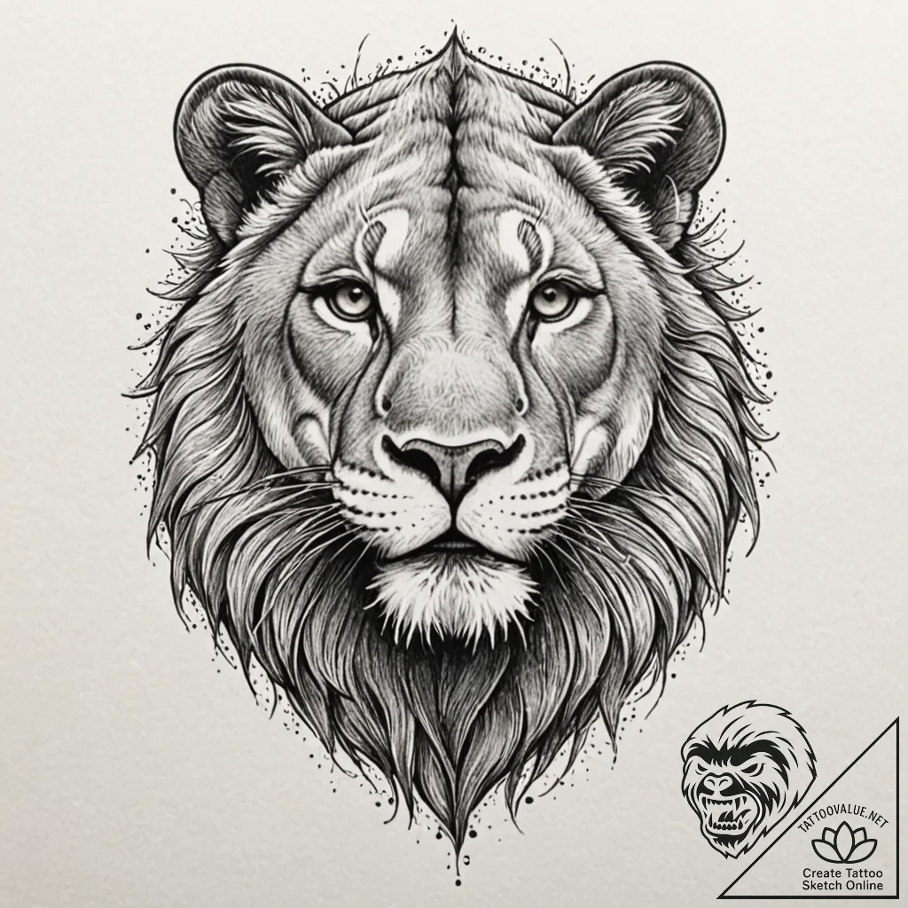 Lioness, tattoo sketch design, professional a... - tattoo sketch (№1751819790_0, 06.07.2025 16:36) — tattoovalue.net