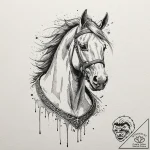 A sketch of roach, geralt’s loyal horse., art… – tattoo sketch (№1751820177_0, 06.07.2025 16:42) — tattoovalue.net