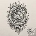 A minimalist tattoo of the iconic black suits… – tattoo sketch (№1751821013_0, 06.07.2025 16:56) — tattoovalue.net