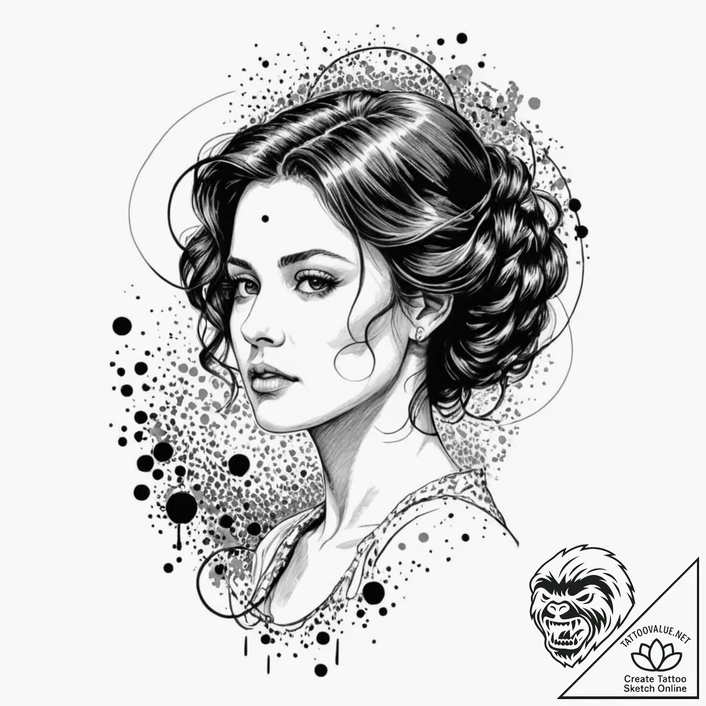 A sketch of apollonia vitelli-corleone, beaut... - tattoo sketch (№1751821182_0, 06.07.2025 16:59) — tattoovalue.net