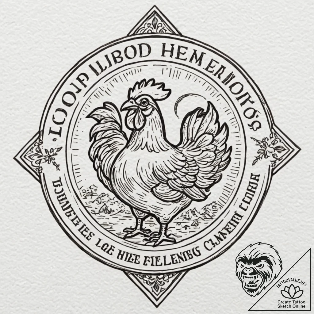 The los pollos hermanos logo, tattoo drawing... - tattoo sketch (№1751821265_0, 06.07.2025 17:01) — tattoovalue.net