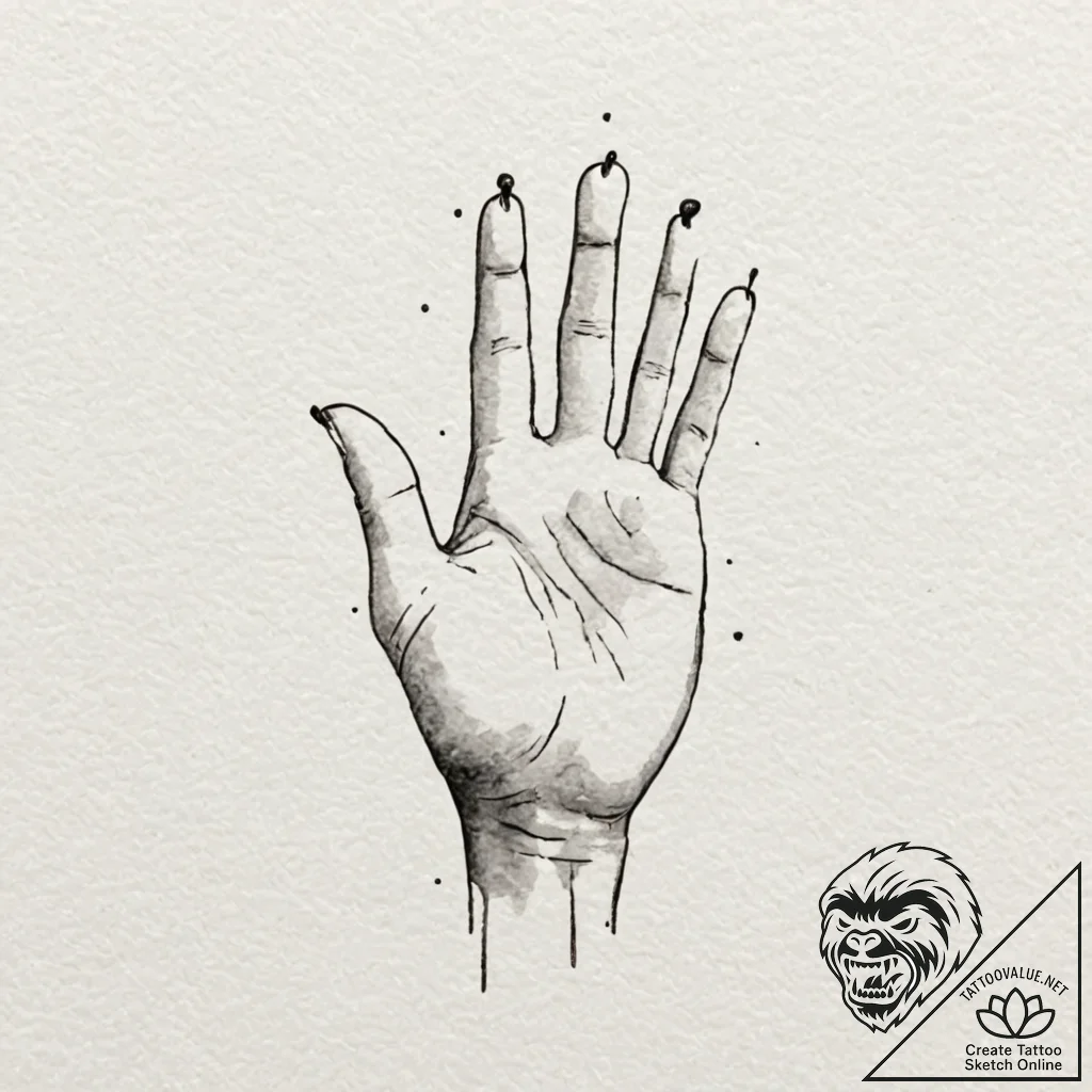 A victorian mourning hand symbol, concept art... - tattoo sketch (№1751821435_0, 06.07.2025 17:03) — tattoovalue.net