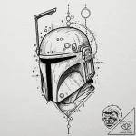 9. neo-traditional tattoo sketch of boba fett… – tattoo sketch (№1751821605_0, 06.07.2025 17:06) — tattoovalue.net
