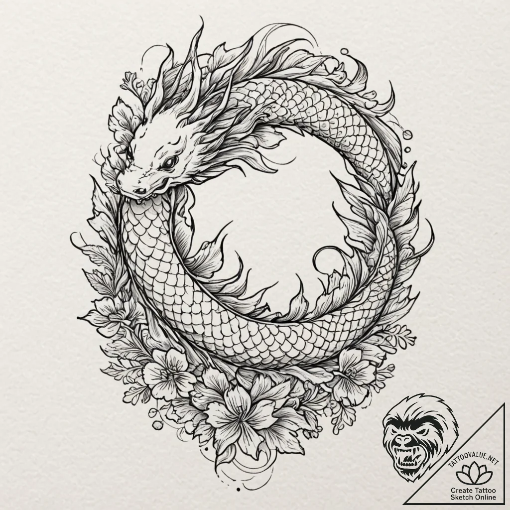 Fern, tattoo line art, bold outlines, thick l... - tattoo sketch (№1751822489_0, 06.07.2025 17:21) — tattoovalue.net
