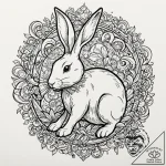 Linework tattoo design of the white rabbit, m… – tattoo sketch (№1751822823_0, 06.07.2025 17:27) — tattoovalue.net