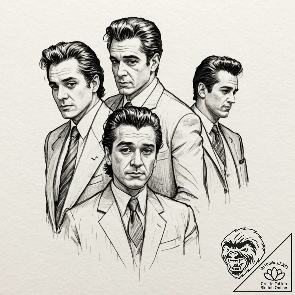 A chicano style tattoo of the main characters... - tattoo sketch (№1751822909_0, 06.07.2025 17:28) — tattoovalue.net