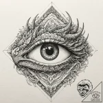 A linework tattoo of a dragon’s eye, wise and… – tattoo sketch (№1751823076_0, 06.07.2025 17:31) — tattoovalue.net