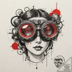 Steampunk goggles, tattoo sketch design, styl… – tattoo sketch (№1751823245_0, 06.07.2025 17:34) — tattoovalue.net
