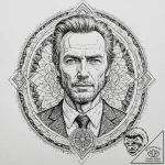 A graphic novel portrait of the man with no n… – tattoo sketch (№1751823750_0, 06.07.2025 17:42) — tattoovalue.net