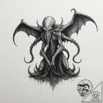 A sketch of the mind flayer, a giant, shadowy… – tattoo sketch (№1751823833_0, 06.07.2025 17:43) — tattoovalue.net