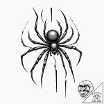 Black widow (spider), ink illustration for ta… – tattoo sketch (№1751824169_0, 06.07.2025 17:49) — tattoovalue.net