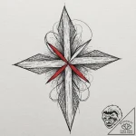 A linework tattoo of the lumon industries log… – tattoo sketch (№1751824251_0, 06.07.2025 17:50) — tattoovalue.net