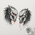 119. a graphic novel panel of dutch and the p… – tattoo sketch (№1751825604_0, 06.07.2025 18:13) — tattoovalue.net