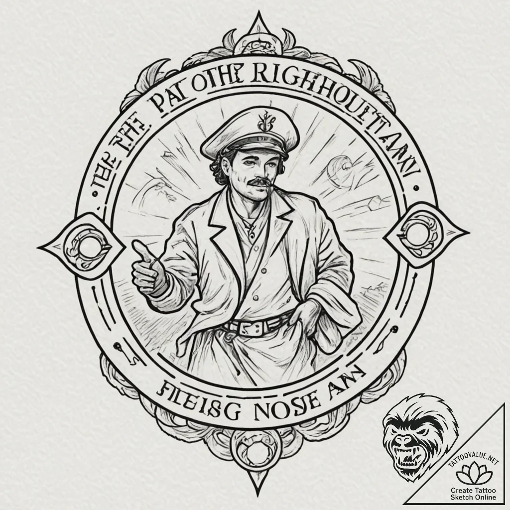 A chicano lettering tattoo "the path of the r... - tattoo sketch (№1751826026_0, 06.07.2025 18:20) — tattoovalue.net