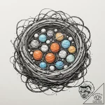 A bird’s nest holding planets instead of eggs… – tattoo sketch (№1751826865_0, 06.07.2025 18:34) — tattoovalue.net