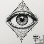 The eye of sauron, ink illustration for tatto… – tattoo sketch (№1751827527_0, 06.07.2025 18:45) — tattoovalue.net