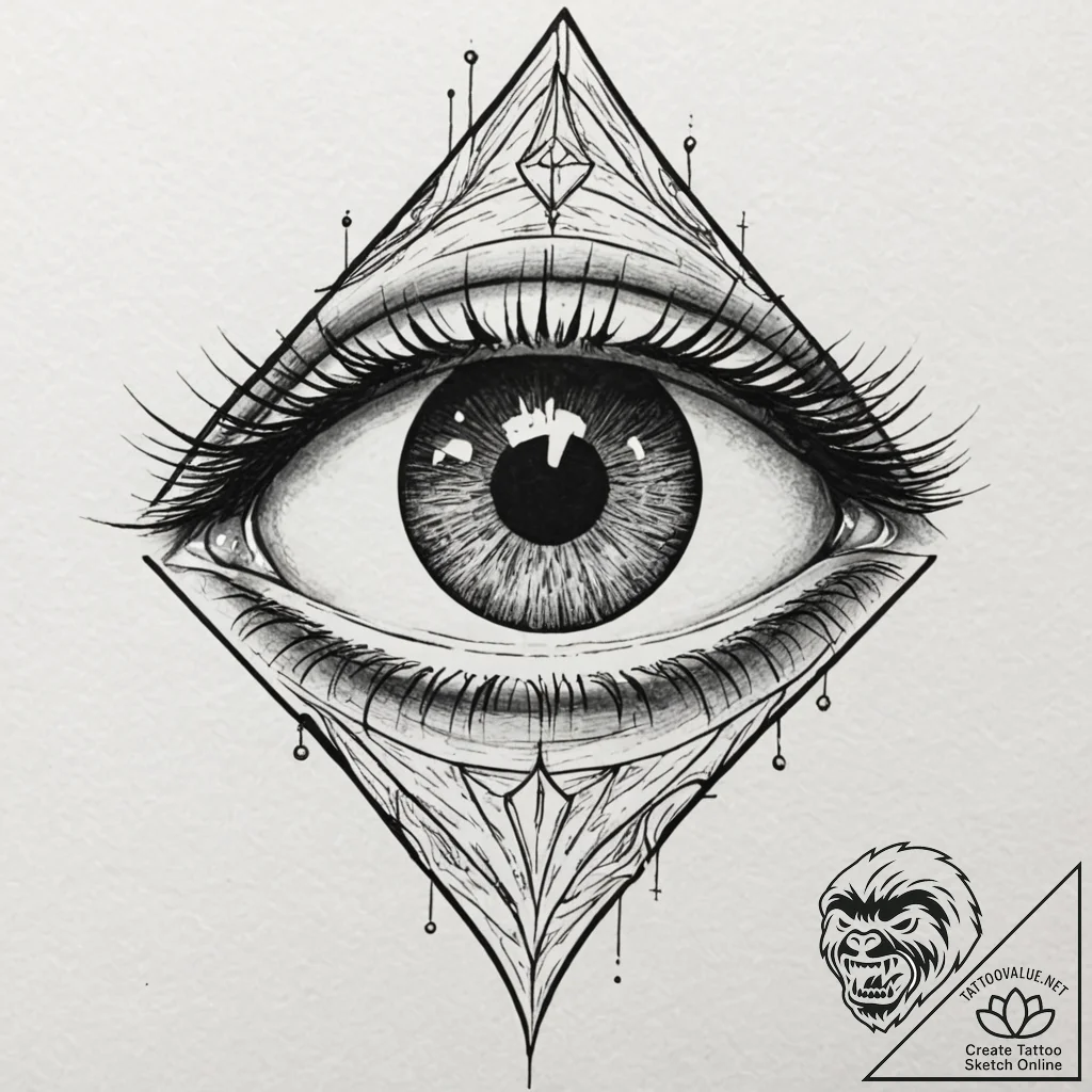 The eye of sauron, ink illustration for tatto... - tattoo sketch (№1751827527_0, 06.07.2025 18:45) — tattoovalue.net