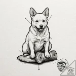 A watercolor tattoo of pochita, the chainsaw… – tattoo sketch (№1751827697_0, 06.07.2025 18:48) — tattoovalue.net
