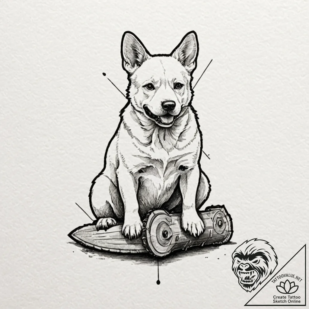 A watercolor tattoo of pochita, the chainsaw... - tattoo sketch (№1751827697_0, 06.07.2025 18:48) — tattoovalue.net