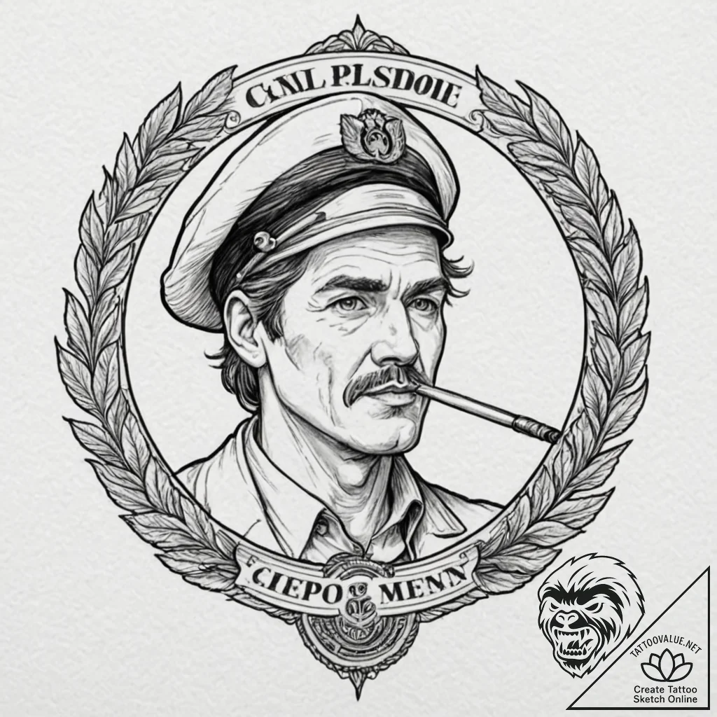 A trash polka tattoo of the coin toss scene f... - tattoo sketch (№1751827866_0, 06.07.2025 18:51) — tattoovalue.net
