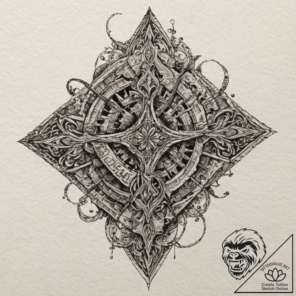 Beowulf, ink illustration for tattoo, detaile... - tattoo sketch (№1751828542_0, 06.07.2025 19:02) — tattoovalue.net
