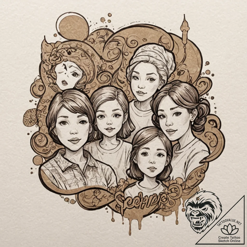A sketch of the family from succession, looki... - tattoo sketch (№1751829467_0, 06.07.2025 19:17) — tattoovalue.net
