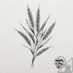 Ear of wheat, artistic tattoo sketch, black a… – tattoo sketch (№1751829553_0, 06.07.2025 19:19) — tattoovalue.net