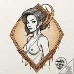 A neo-traditional tattoo of leela from futura… – tattoo sketch (№1751830313_0, 06.07.2025 19:31) — tattoovalue.net