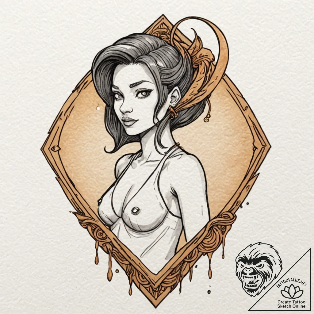 A neo-traditional tattoo of leela from futura... - tattoo sketch (№1751830313_0, 06.07.2025 19:31) — tattoovalue.net