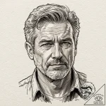 Graphic novel style portrait of a grizzled, o… – tattoo sketch (№1751830397_0, 06.07.2025 19:33) — tattoovalue.net