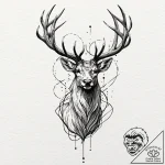 A linework tattoo of harry’s stag patronus, e… – tattoo sketch (№1751830481_0, 06.07.2025 19:34) — tattoovalue.net