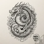 A trash polka composition of a sandworm, spic… – tattoo sketch (№1751830565_0, 06.07.2025 19:36) — tattoovalue.net