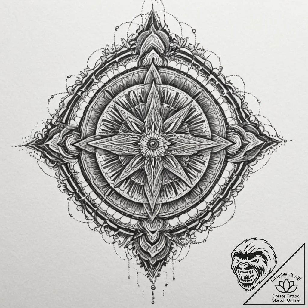 Cyberpunk, tattoo drawing outline, highly det... - tattoo sketch (№1751830649_0, 06.07.2025 19:37) — tattoovalue.net