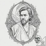 Watercolor sketch of obi-wan kenobi as a forc… – tattoo sketch (№1751830986_0, 06.07.2025 19:43) — tattoovalue.net