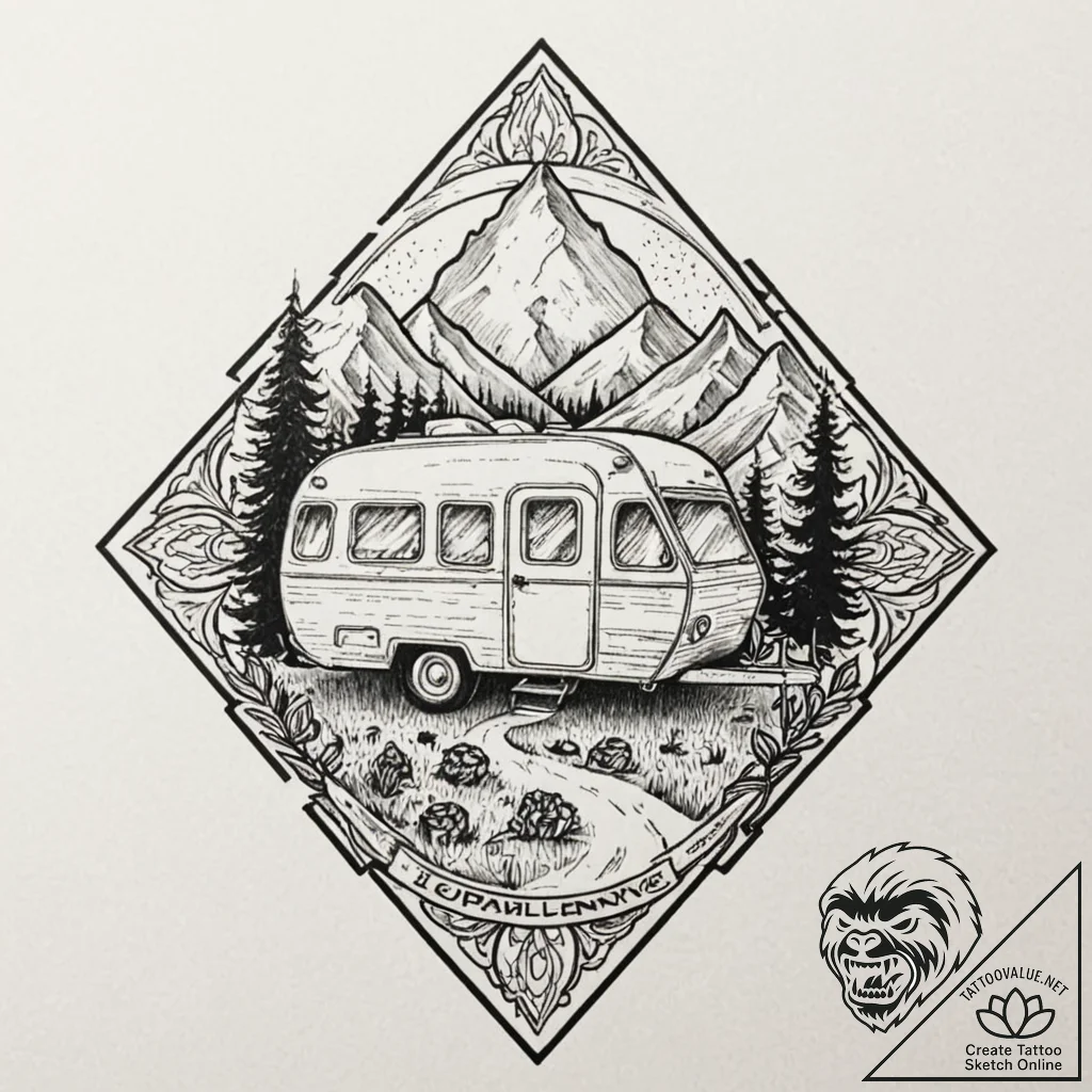 A minimalist tattoo of the "traveling symphon... - tattoo sketch (№1751831153_0, 06.07.2025 19:45) — tattoovalue.net