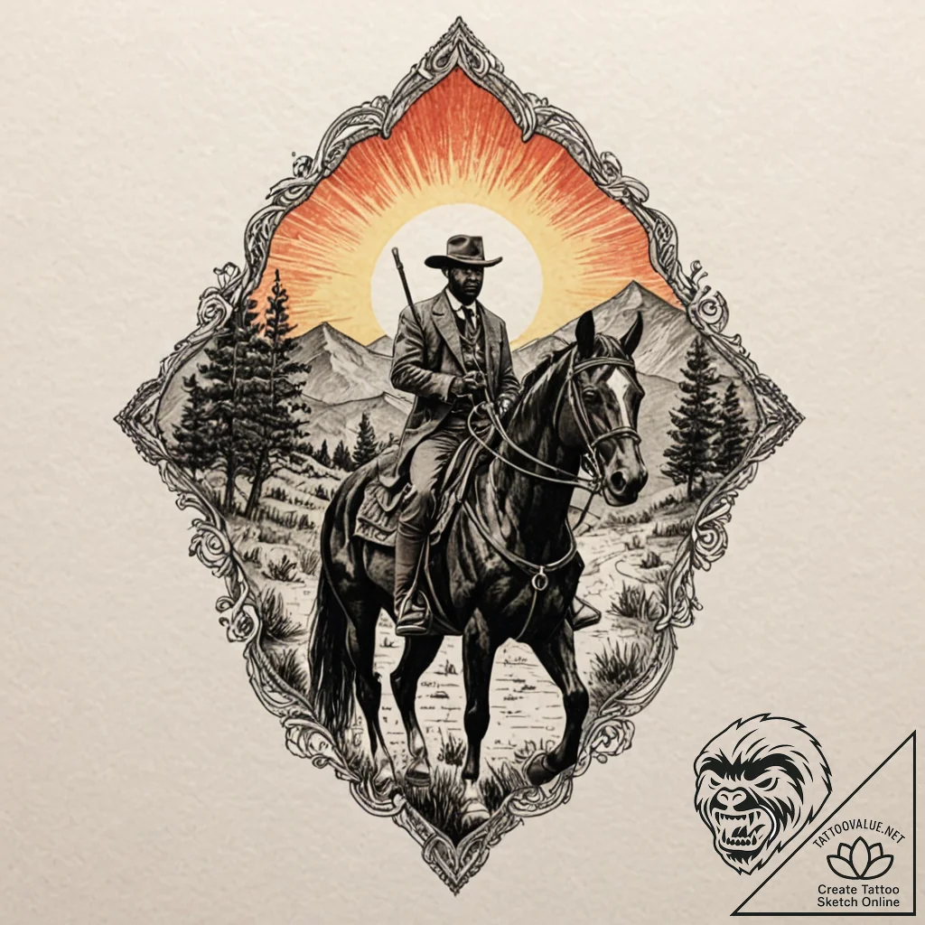 A sketch of django from django unchained, on... - tattoo sketch (№1751831238_0, 06.07.2025 19:47) — tattoovalue.net