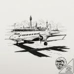 A graphic novel panel of the final airport sc… – tattoo sketch (№1751831574_0, 06.07.2025 19:52) — tattoovalue.net