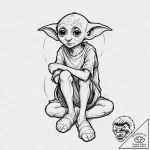 A sketch of dobby the house-elf, with his big… – tattoo sketch (№1751831911_0, 06.07.2025 19:58) — tattoovalue.net