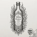 A linework tattoo of a bottle of felix felici… – tattoo sketch (№1751831997_0, 06.07.2025 19:59) — tattoovalue.net