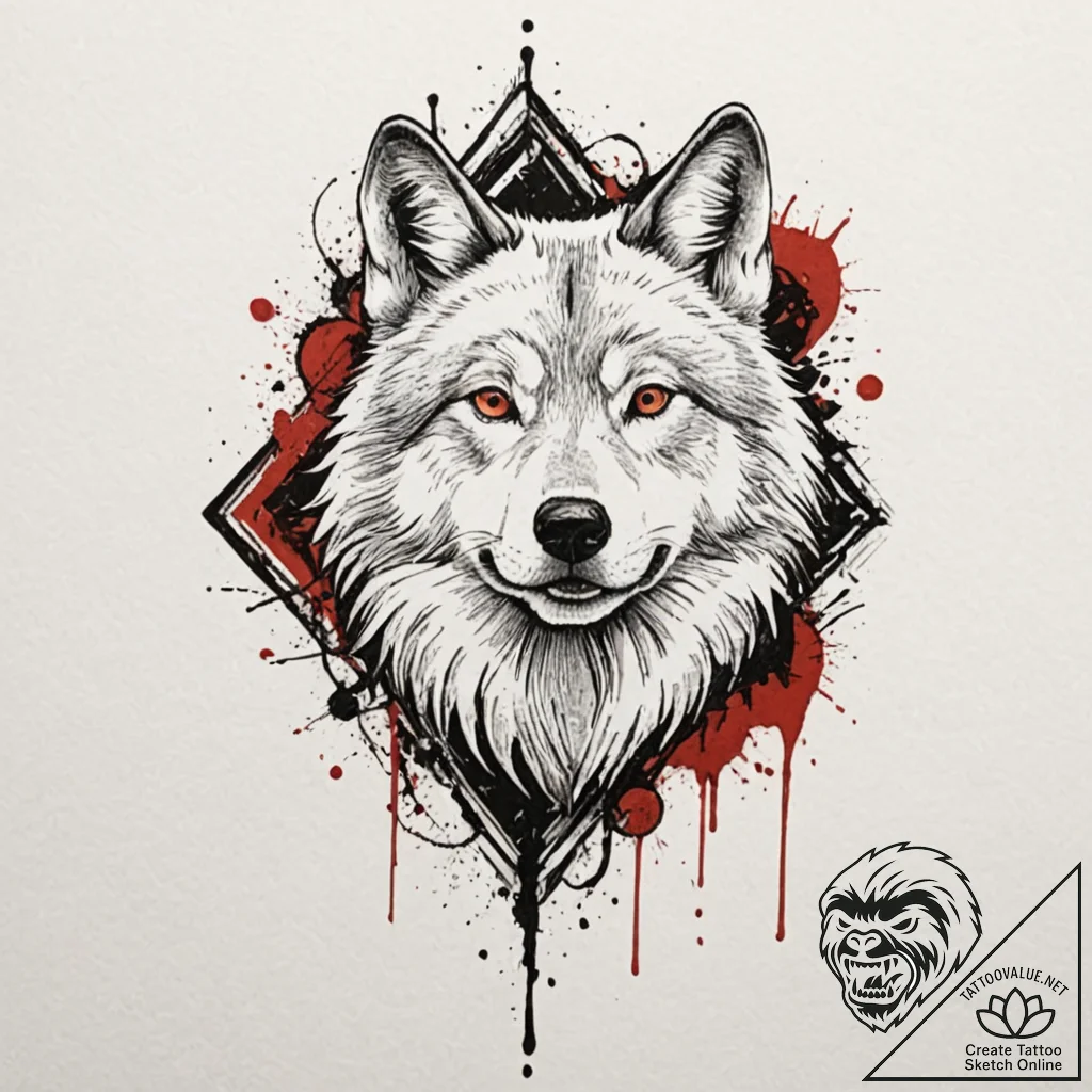 A trash polka design of the red wedding, with... - tattoo sketch (№1751832214_0, 06.07.2025 20:03) — tattoovalue.net