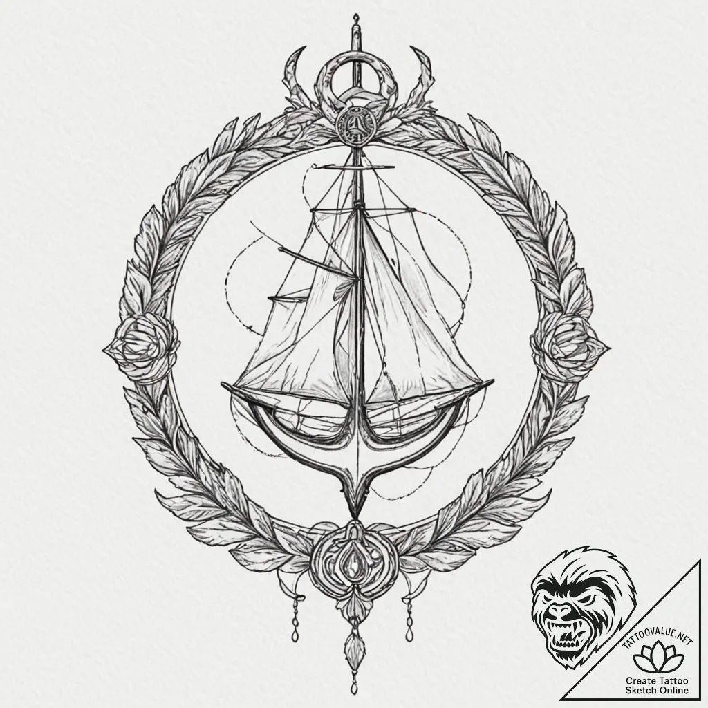 Uroboros, artistic tattoo sketch, highly deta... - tattoo sketch (№1751832292_0, 06.07.2025 20:04) — tattoovalue.net